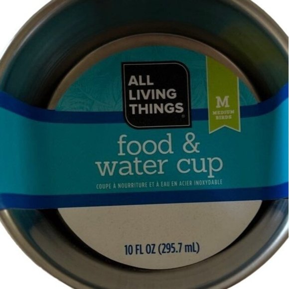 NWT 2-Set ALL LIVING THINGS Bird Coop Food & Water Cup Medium Attachable Sz M/L - Picture 1 of 3